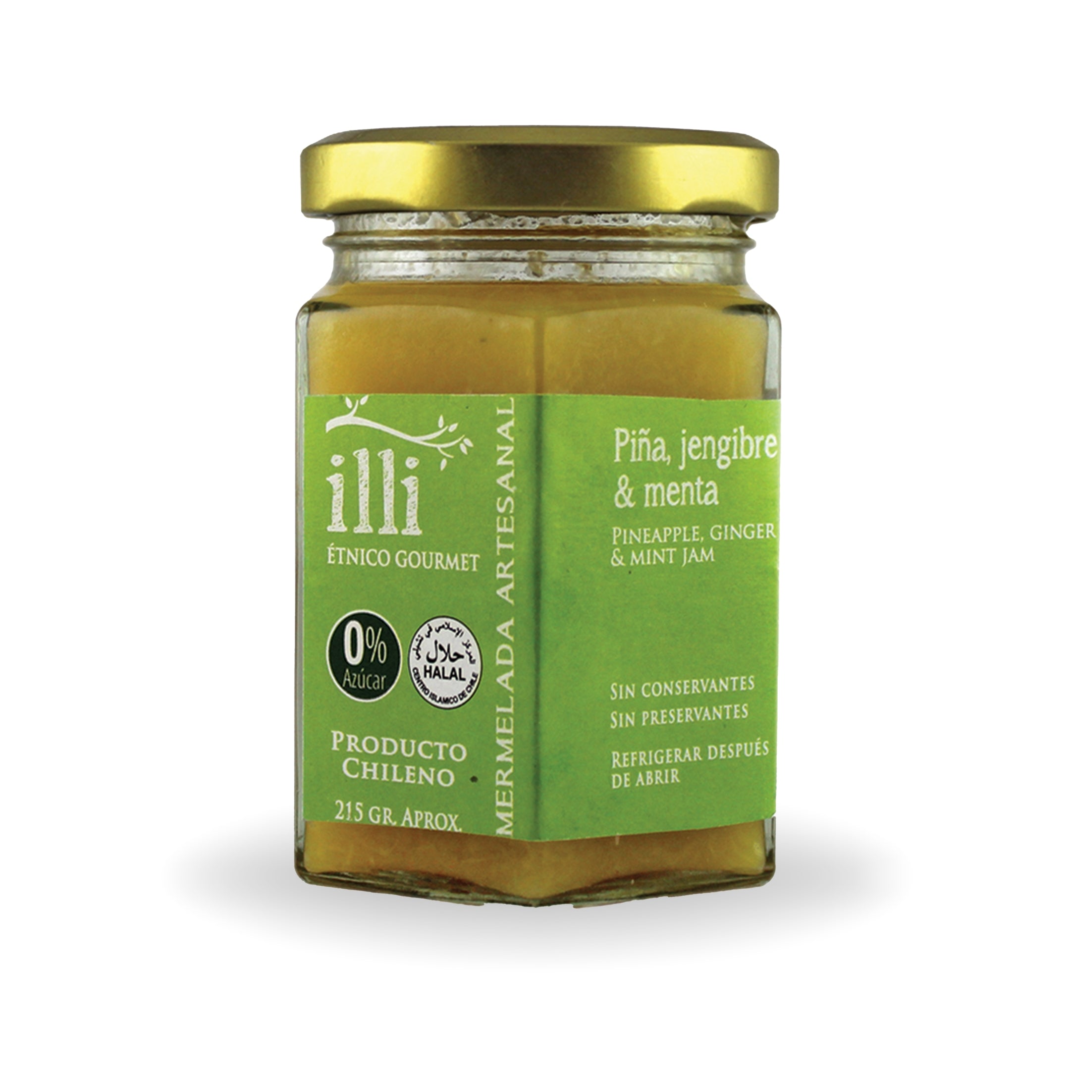 Mermelada de Piña, Jengibre y Menta Sin Azúcar – 215 g