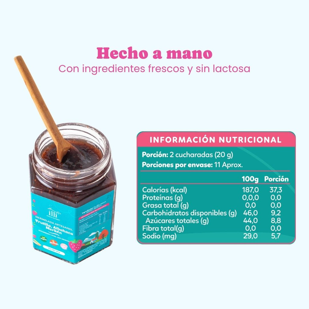 Mermelada de Frutilla, Albahaca y Merkén – 215 g