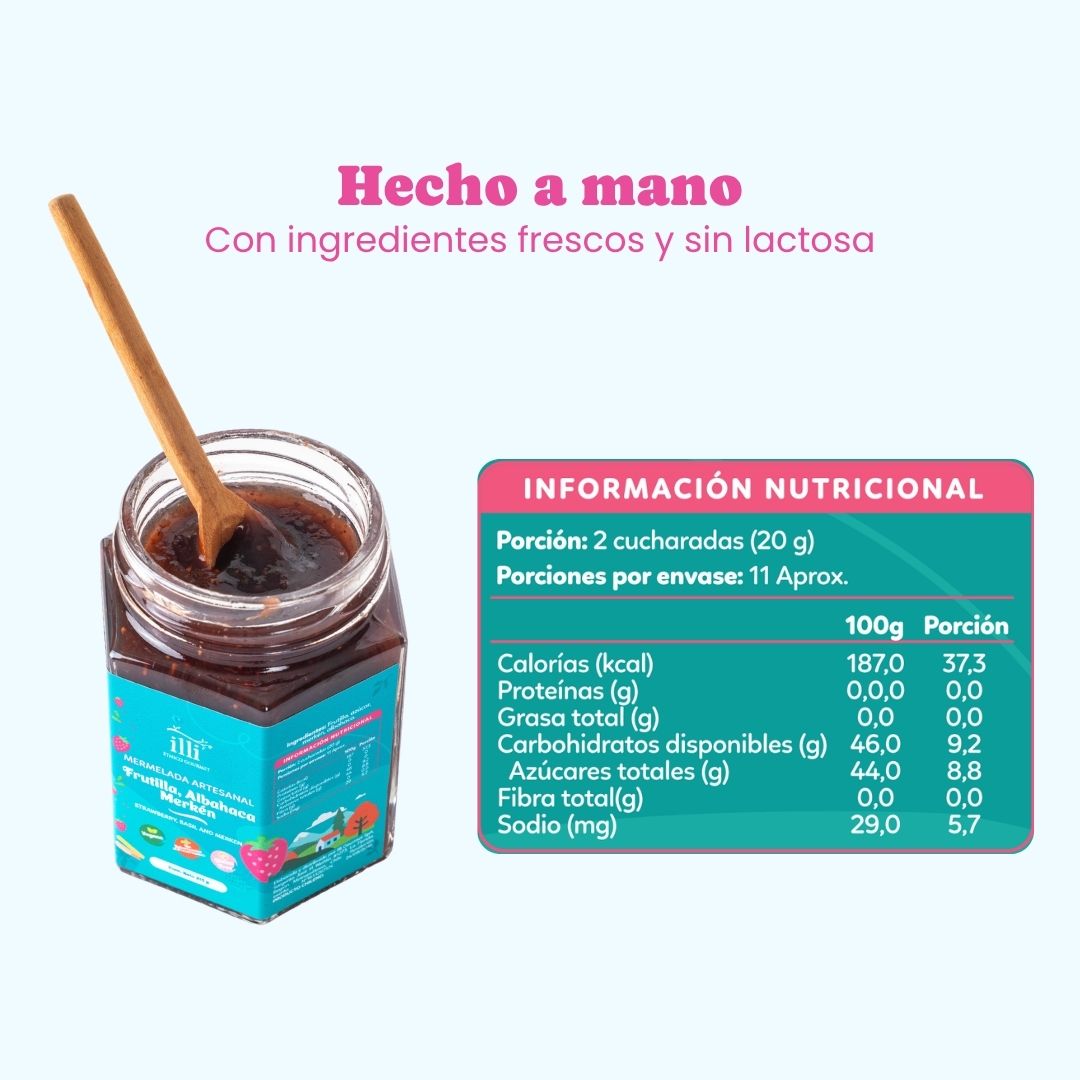 Mermelada de Frutilla, Albahaca y Merkén – 215 g