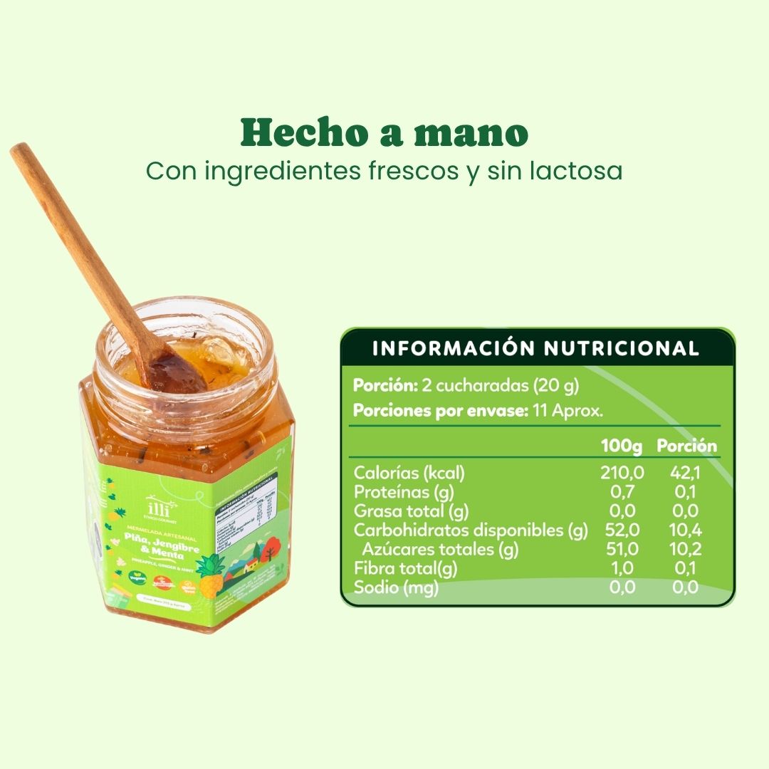 Mermelada de Piña, Jengibre y Menta – 215 g