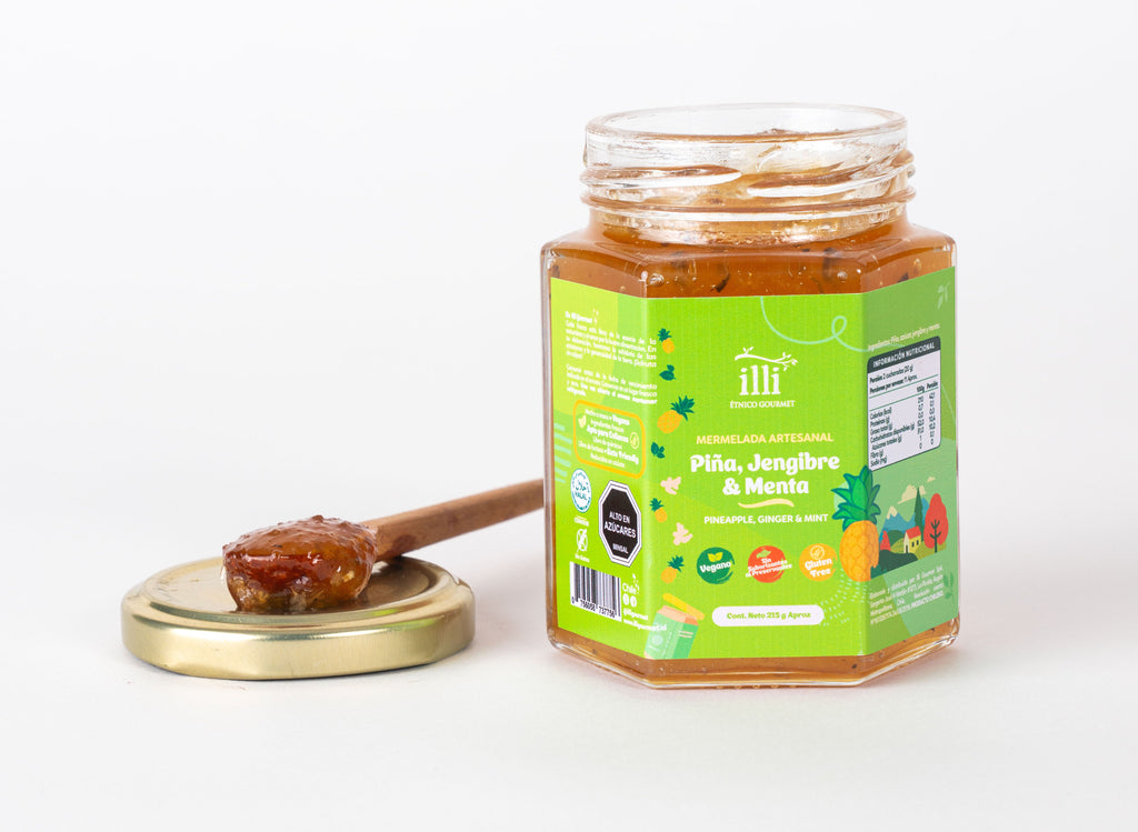 Mermelada de Piña, Jengibre y Menta Sin Azúcar – 215 g