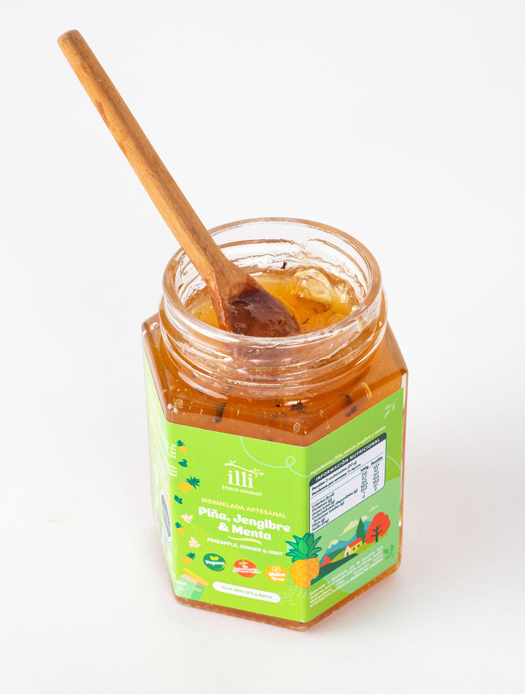 Mermelada de Piña, Jengibre y Menta Sin Azúcar – 215 g