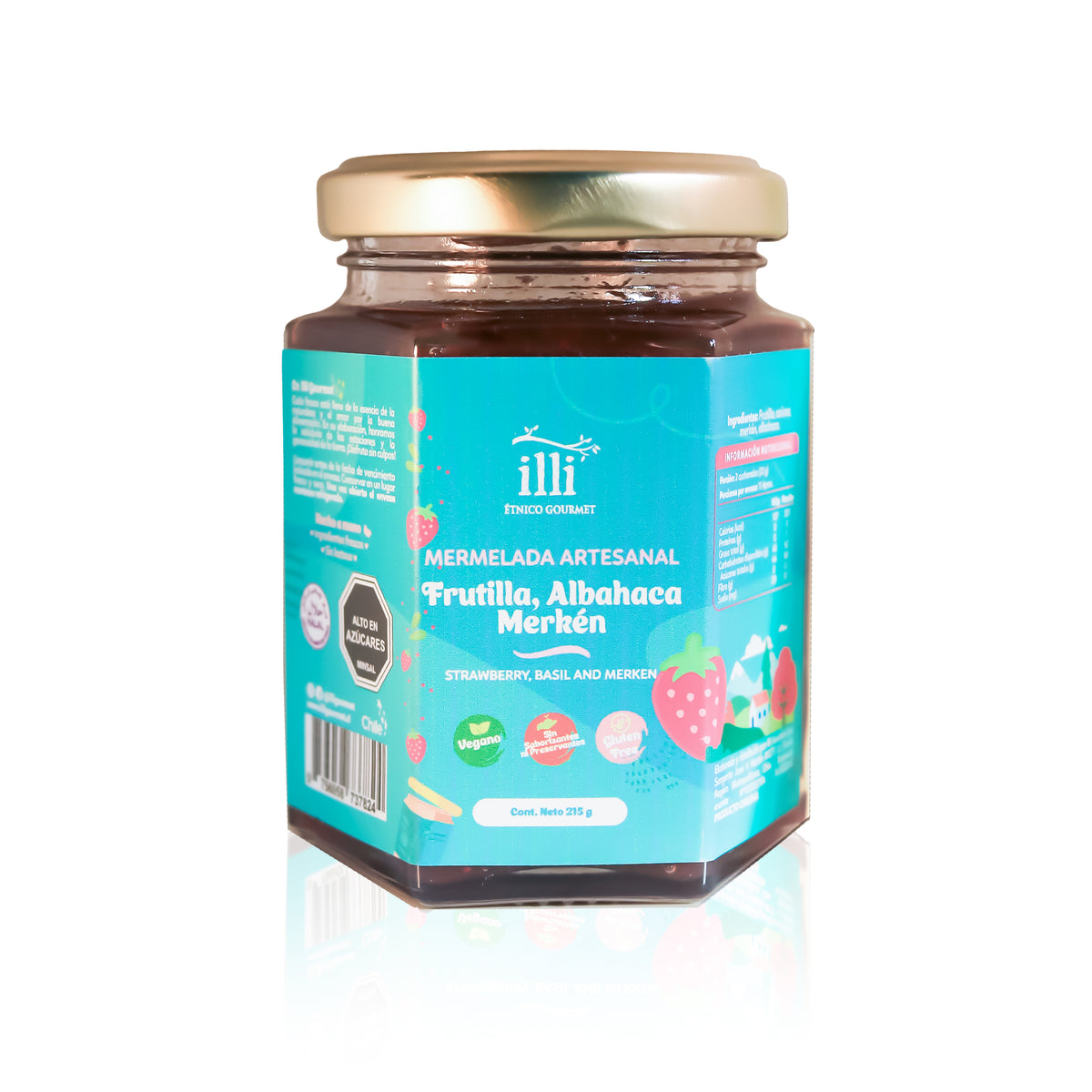 Mermelada de Frutilla, Albahaca y Merkén – 215 g